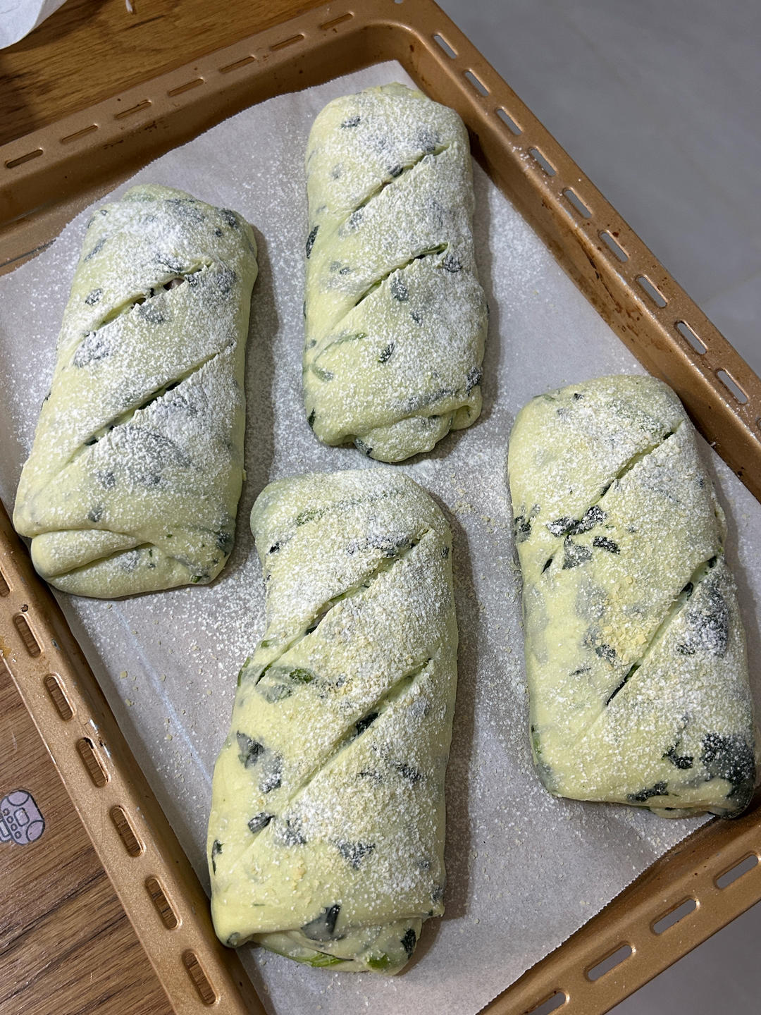 菠菜芝士咸面包