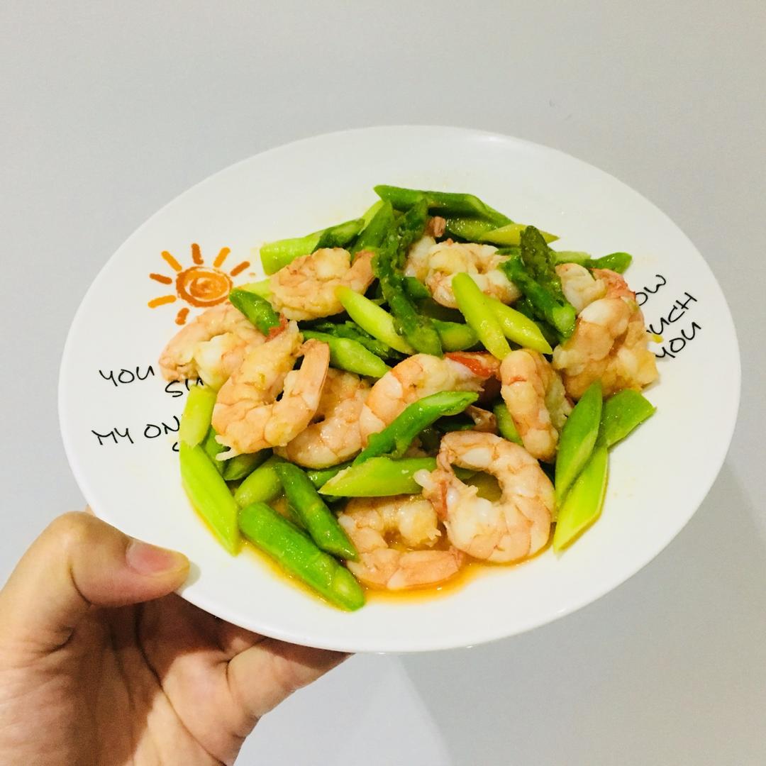 清炒芦笋虾仁