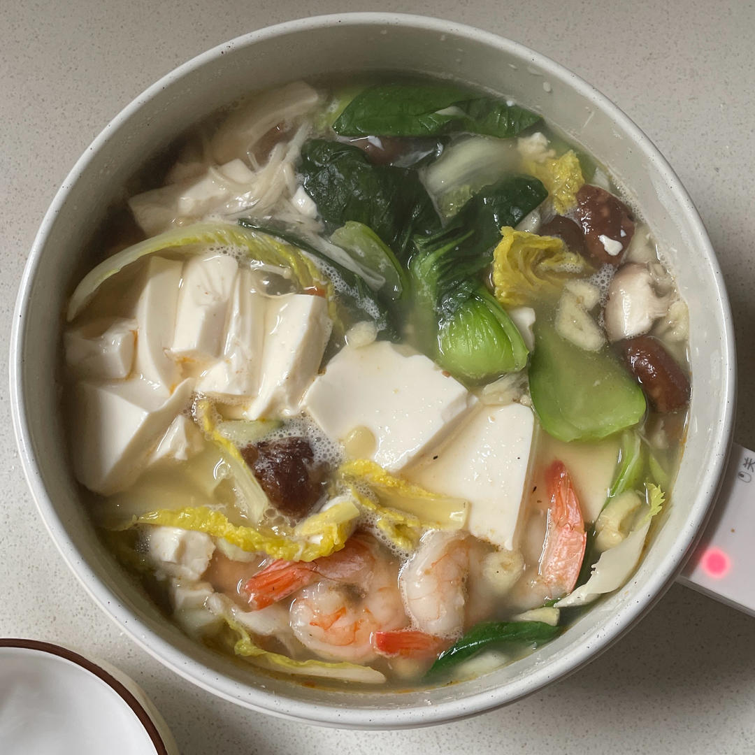 超好吃！青菜豆腐菌菇煲！控糖减脂系列
