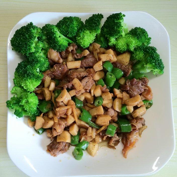 黑椒杏鲍菇牛肉粒