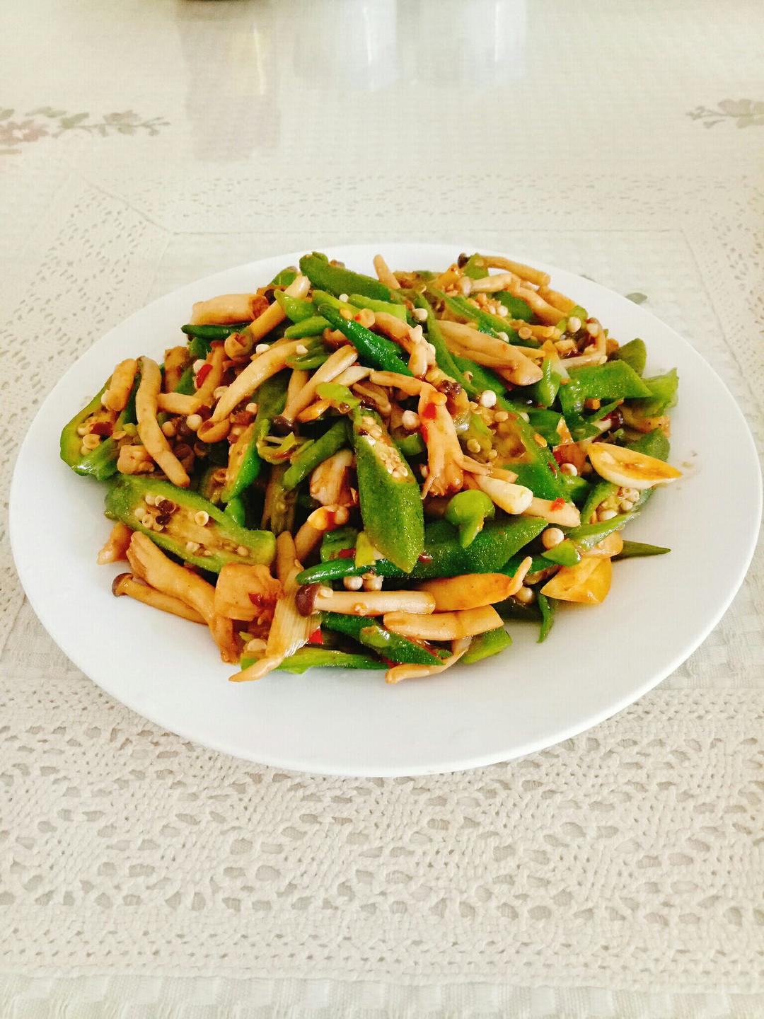 秋葵鲜菇炒蛋