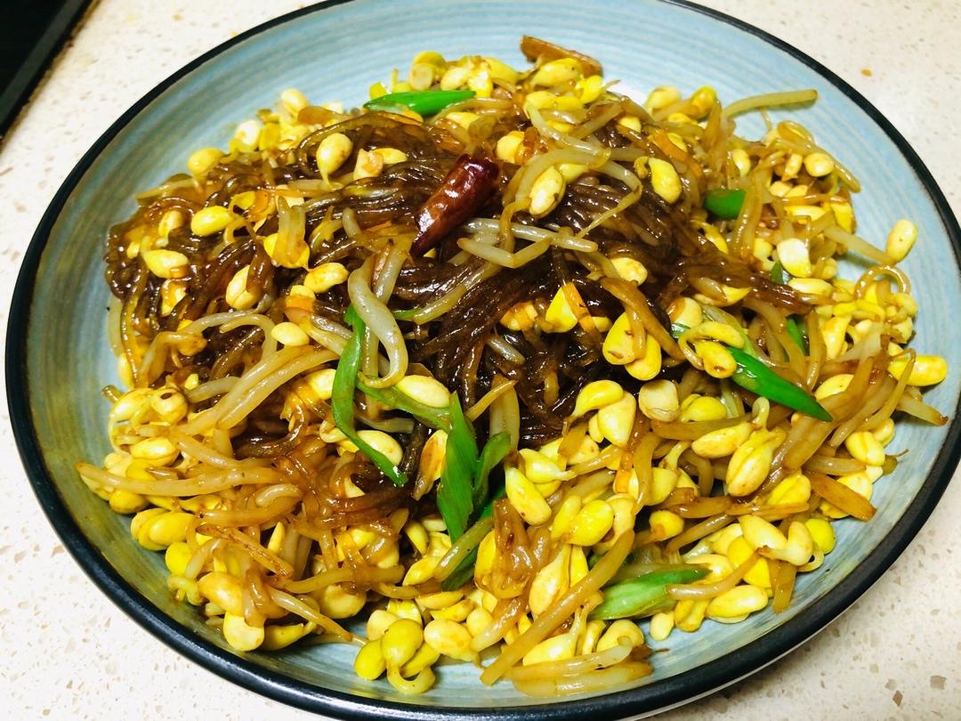 黄豆芽炒粉条