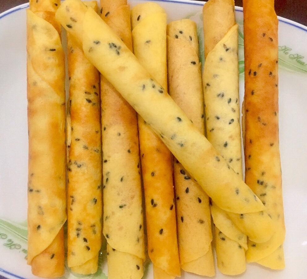 酥脆掉渣的奶香味蛋卷