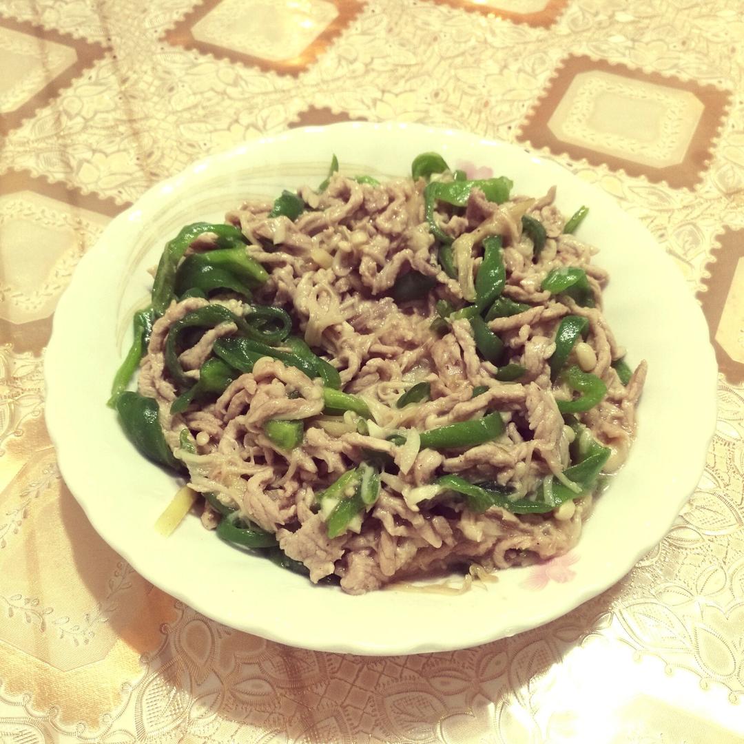 金针菇青椒肉丝