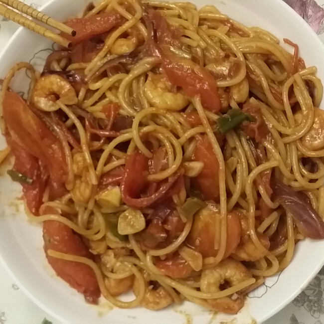 鲜虾番茄意大利面