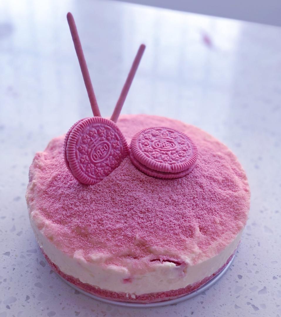 超美的樱花奥利奥芝士蛋糕