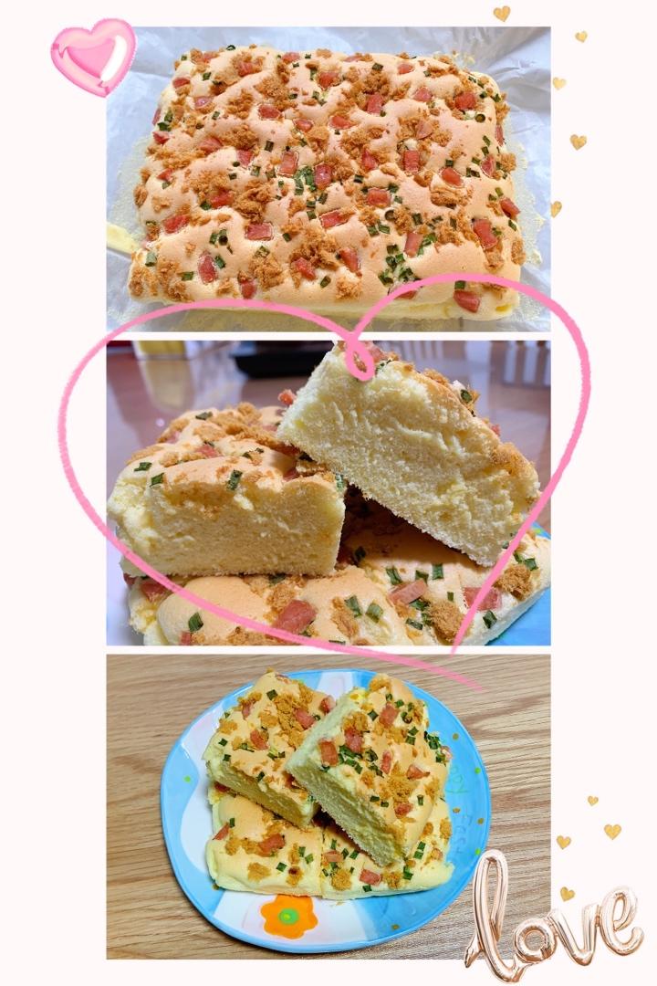 香葱肉松火腿蛋糕（不用水浴也可以超级嫩！）