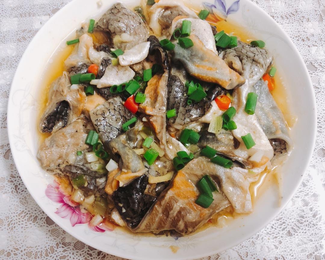 清蒸三文鱼皮