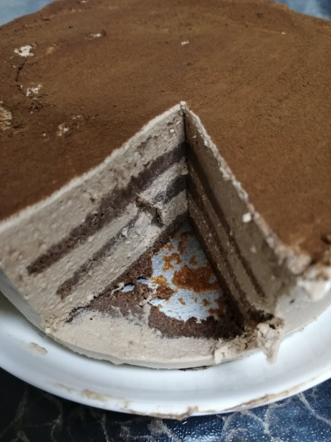 摩卡冻芝士蛋糕（6寸方形慕斯模）
