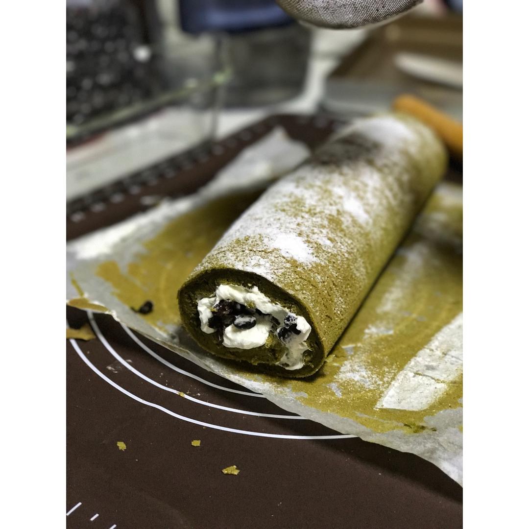抹茶蜜豆蛋糕卷