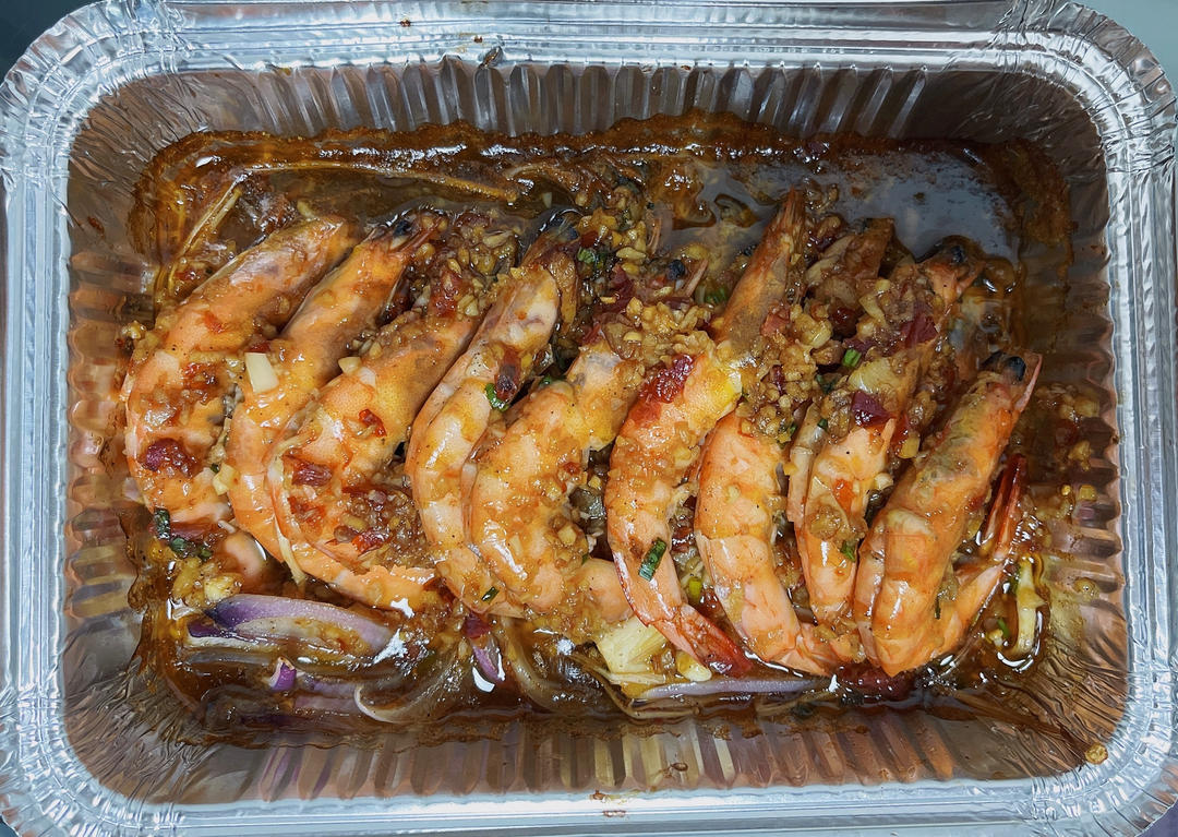 锡纸烤虾