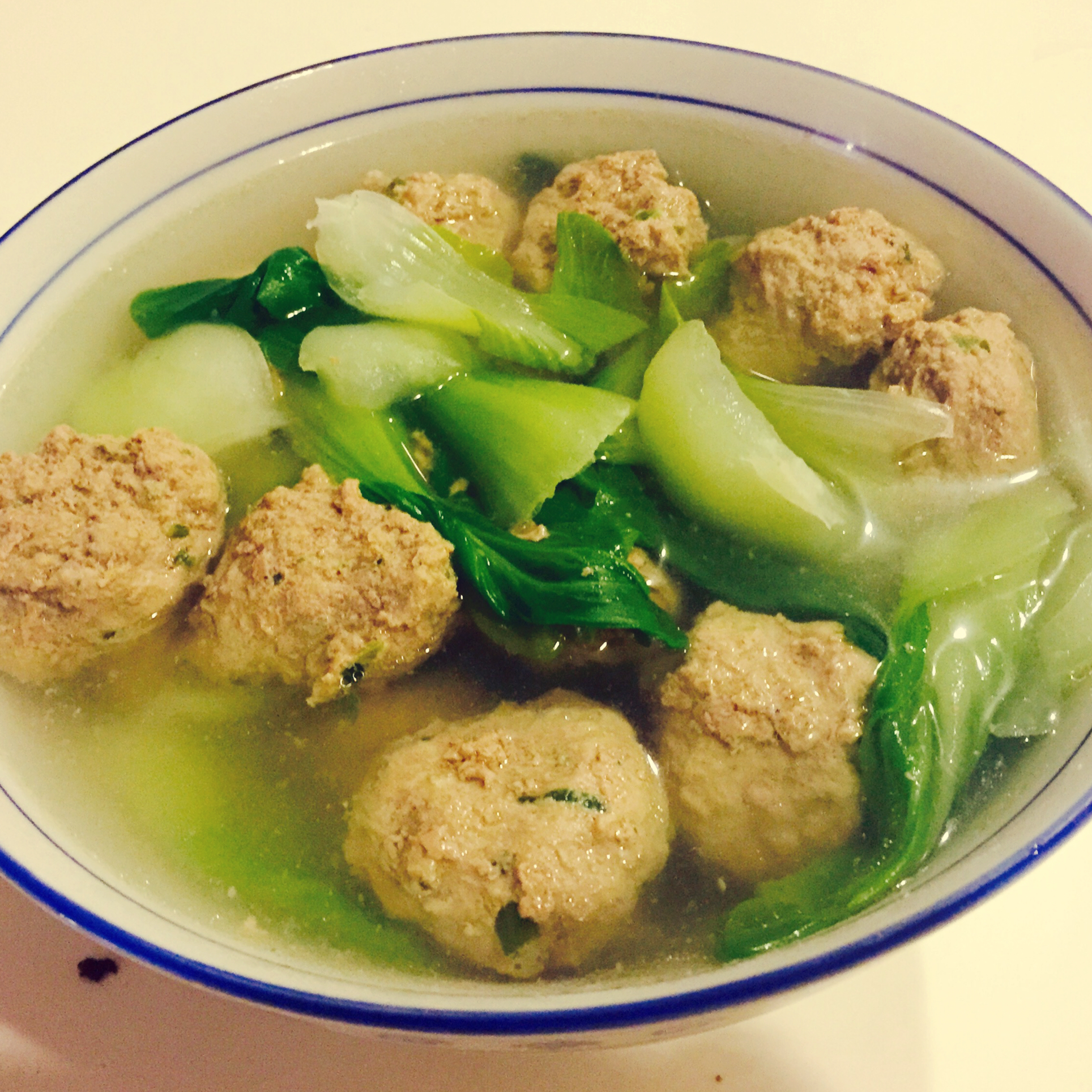 小白菜肉丸汤