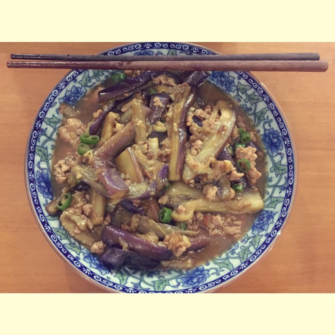 红烧肉沫茄子