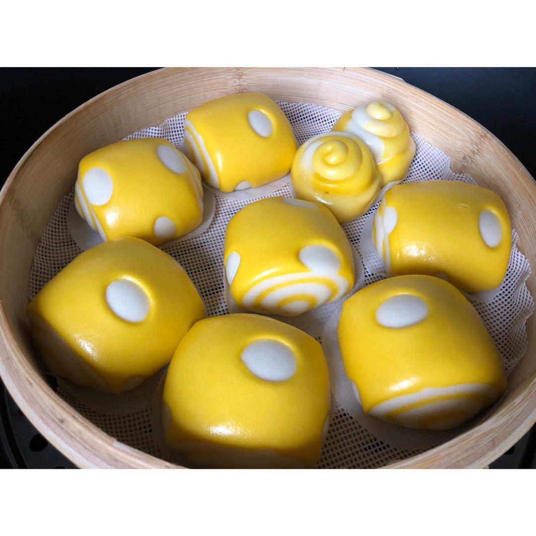 波点双色奶香刀切馒头|给你一点萌萌哒