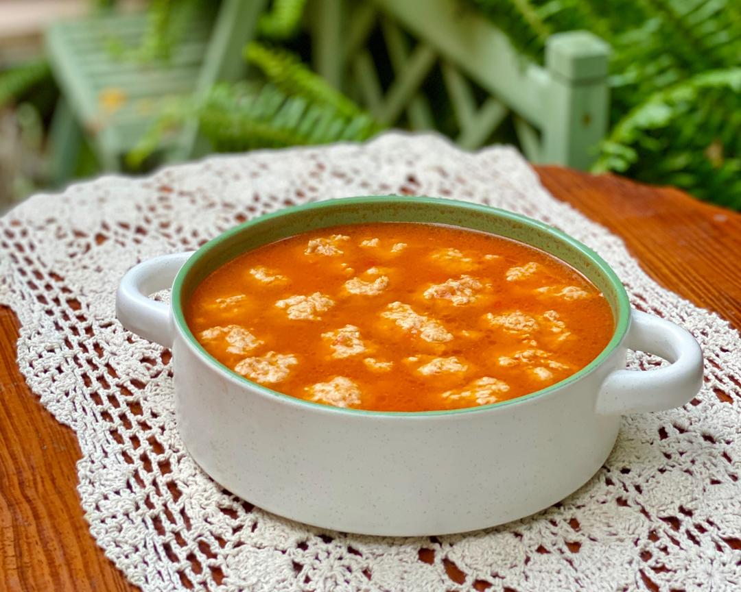 番茄丸子汤（绞肉方法）的做法