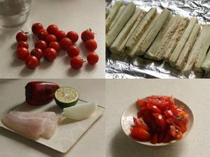 鱼肉佐番茄醋酸沙司/茄子鱼子酱的做法 步骤1