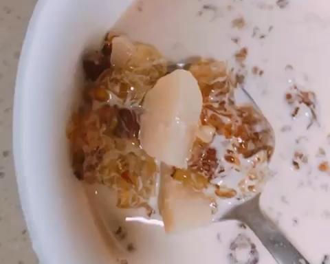 牛奶炖桃胶红豆绿豆山药的做法