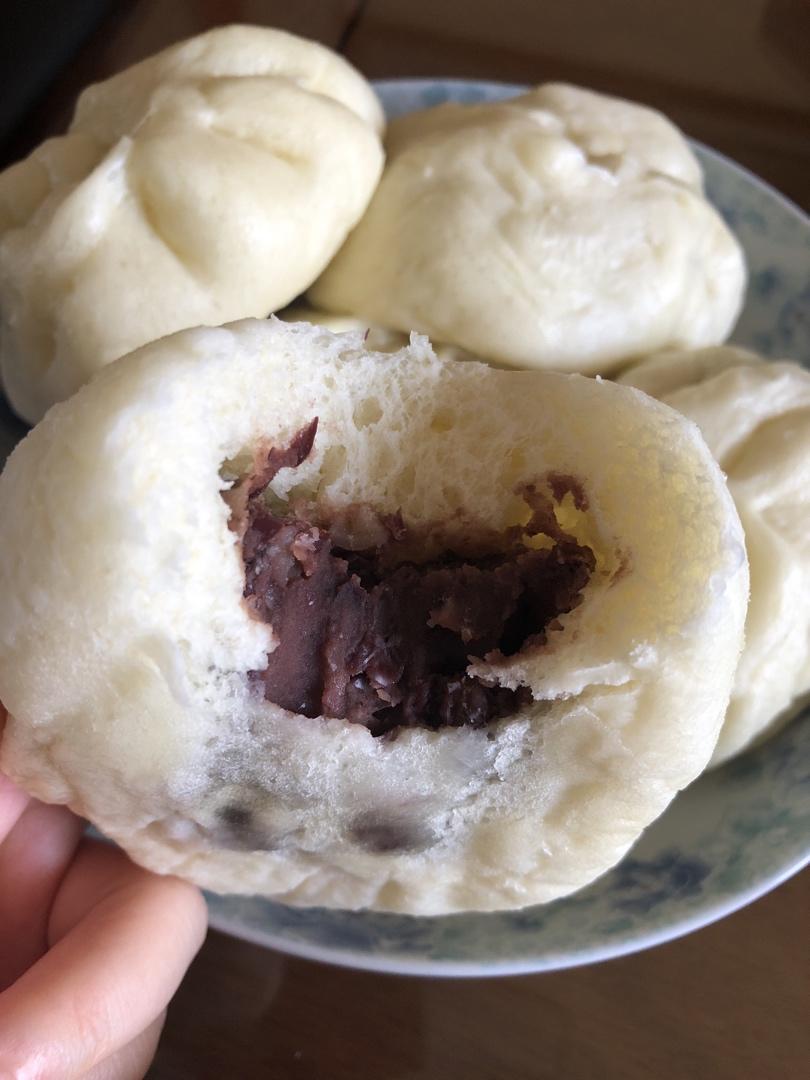 超好吃有豆豆的豆沙包，一次发酵（红豆包）