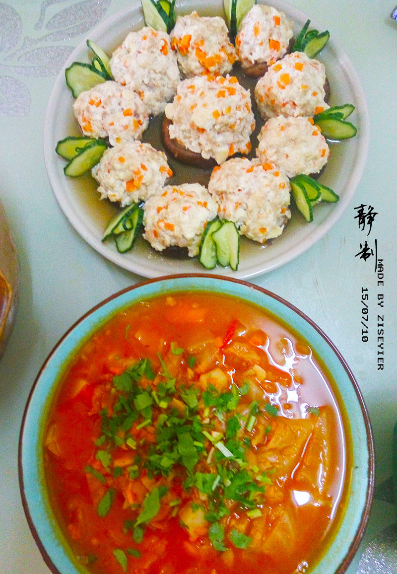 豆腐肉末酿香菇