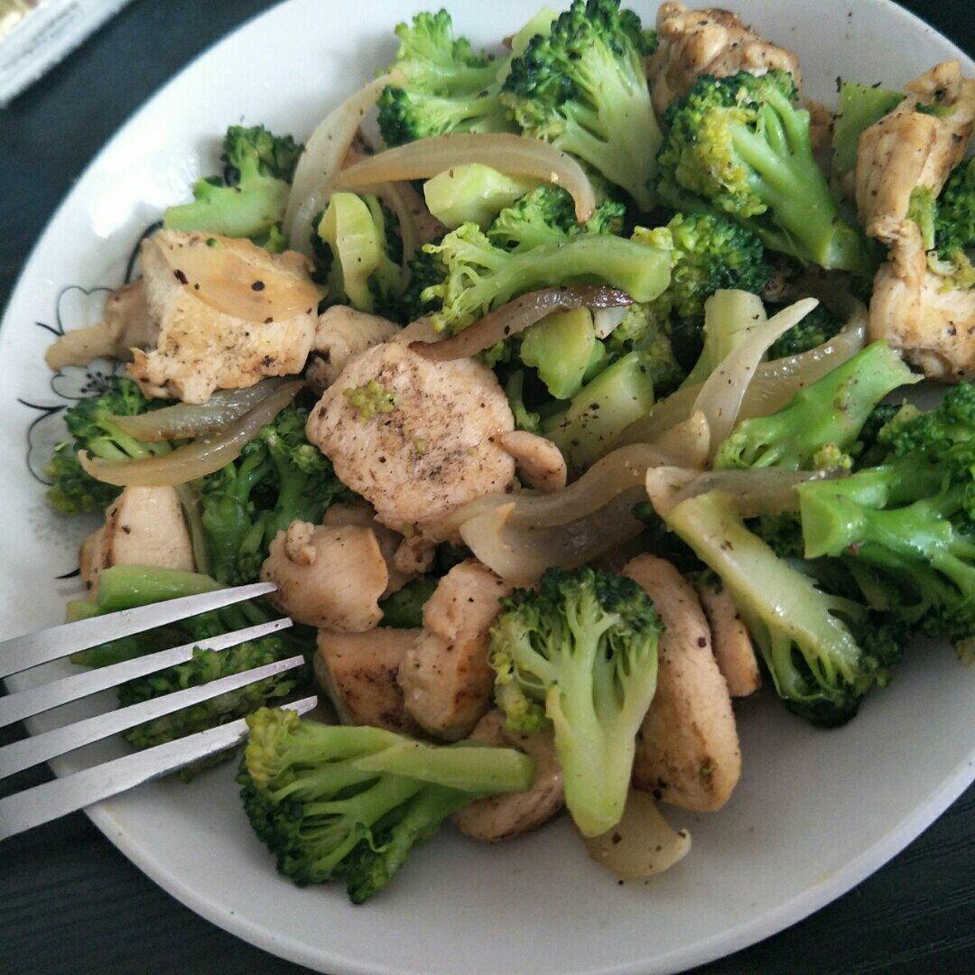 窝轩萱做的鸡胸肉西兰花减肥餐