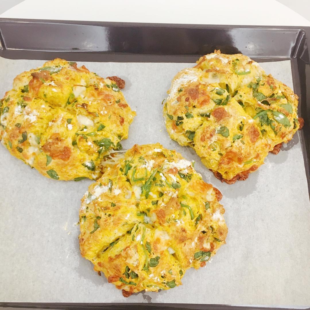 菠菜南瓜奶酪丹波面包丨健康·烘焙