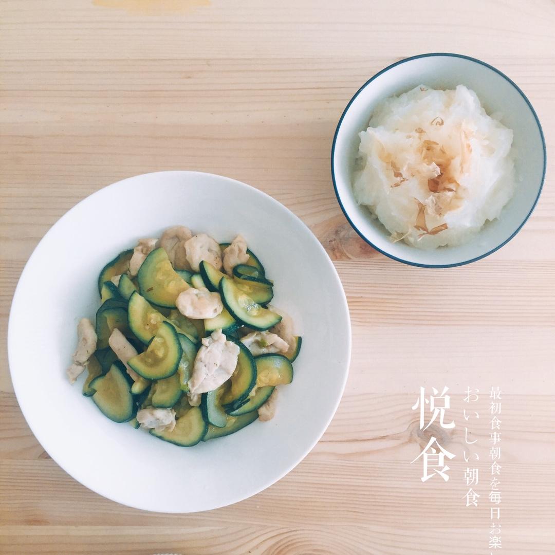 西葫芦炒肉片