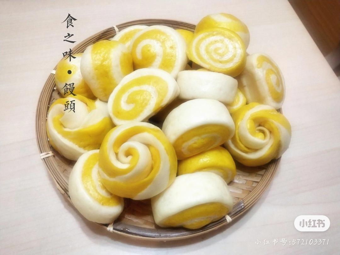 南瓜紫薯花样馒头