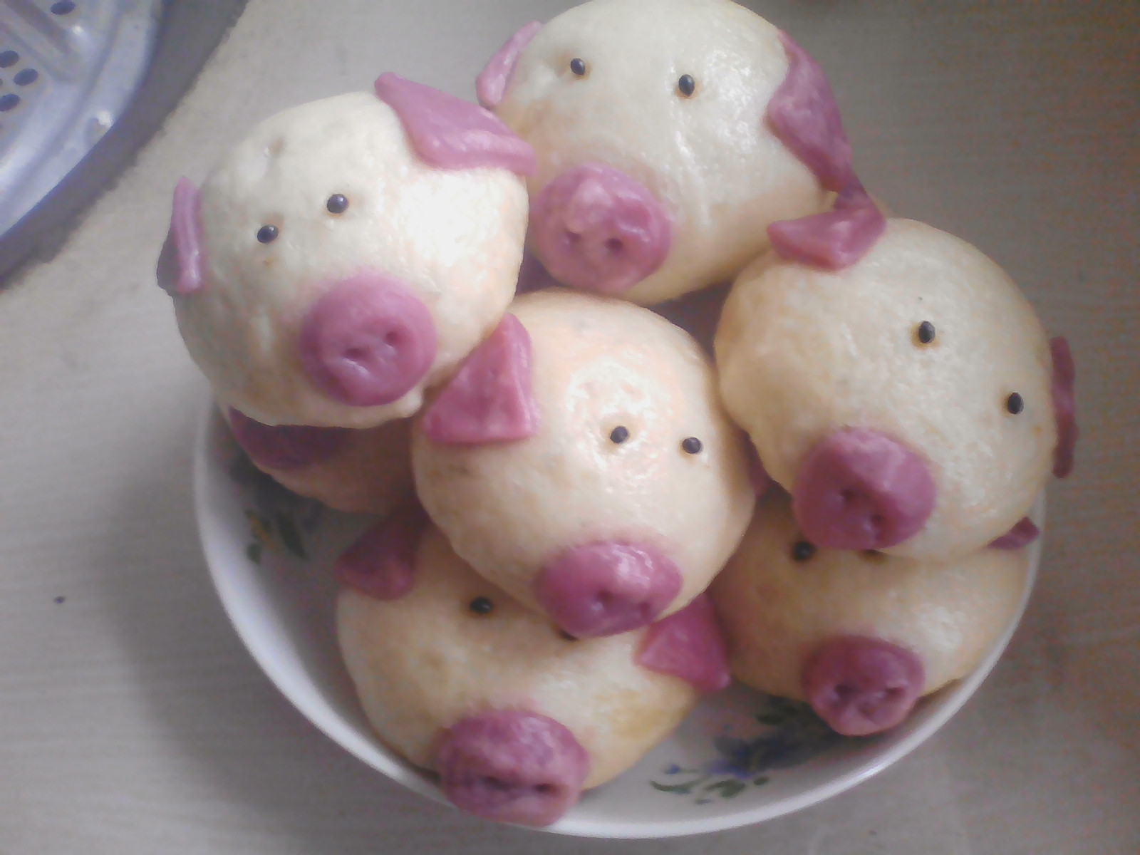 可爱的小猪豆沙包