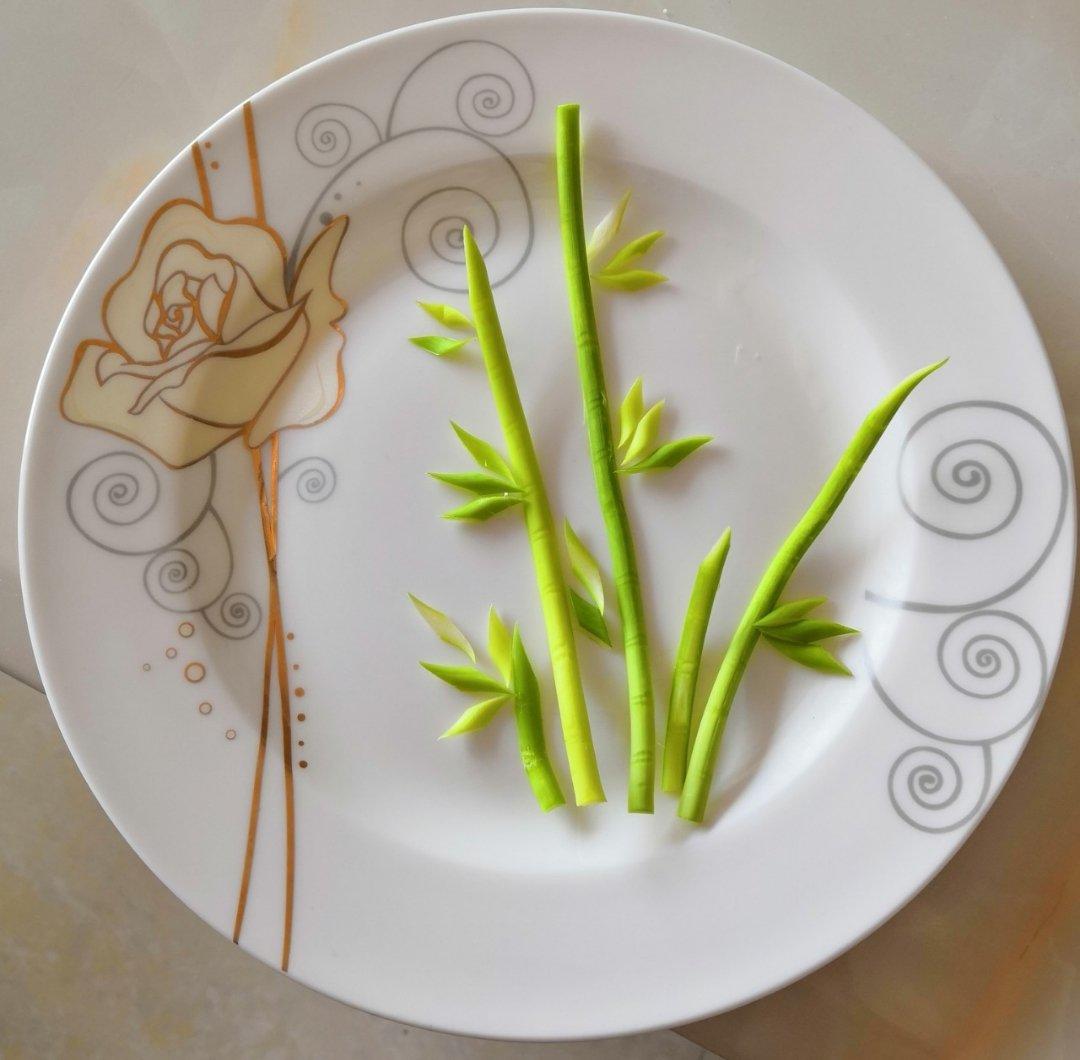 只有炖锅还要做饭做的竹报平安(蒜苔盘饰/超级简单)