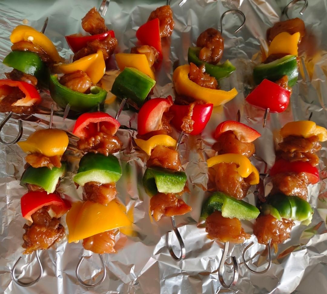 彩椒鸡肉串