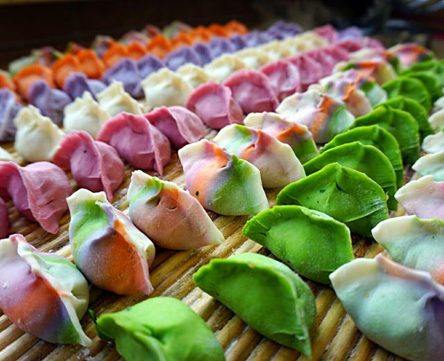 荠菜水饺～彩色、彩虹（高压锅版）的做法