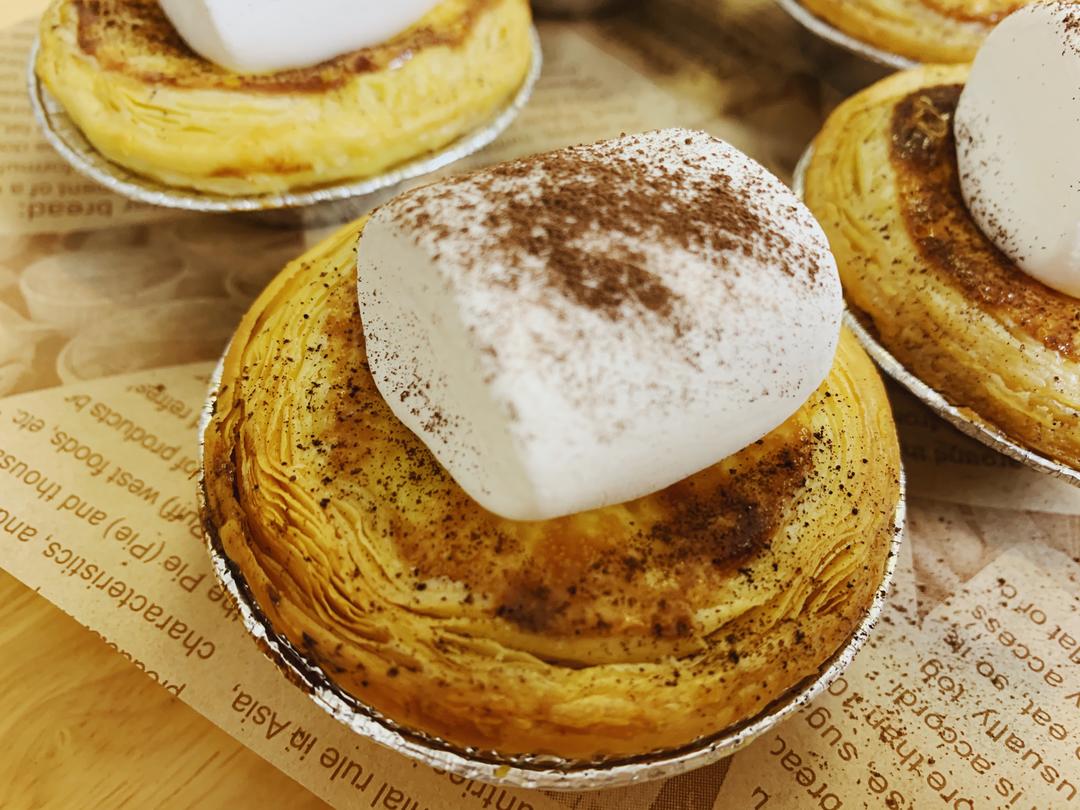 比利时黑巧云朵蛋挞 巧克力蛋挞 棉花糖蛋挞的做法