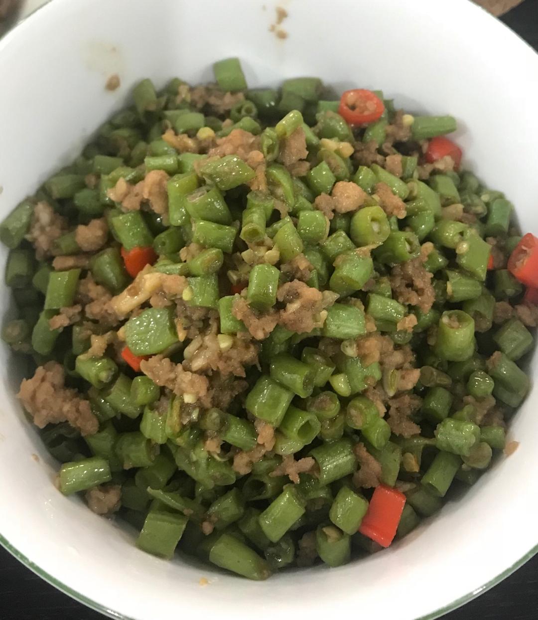 肉沫豆角下饭菜