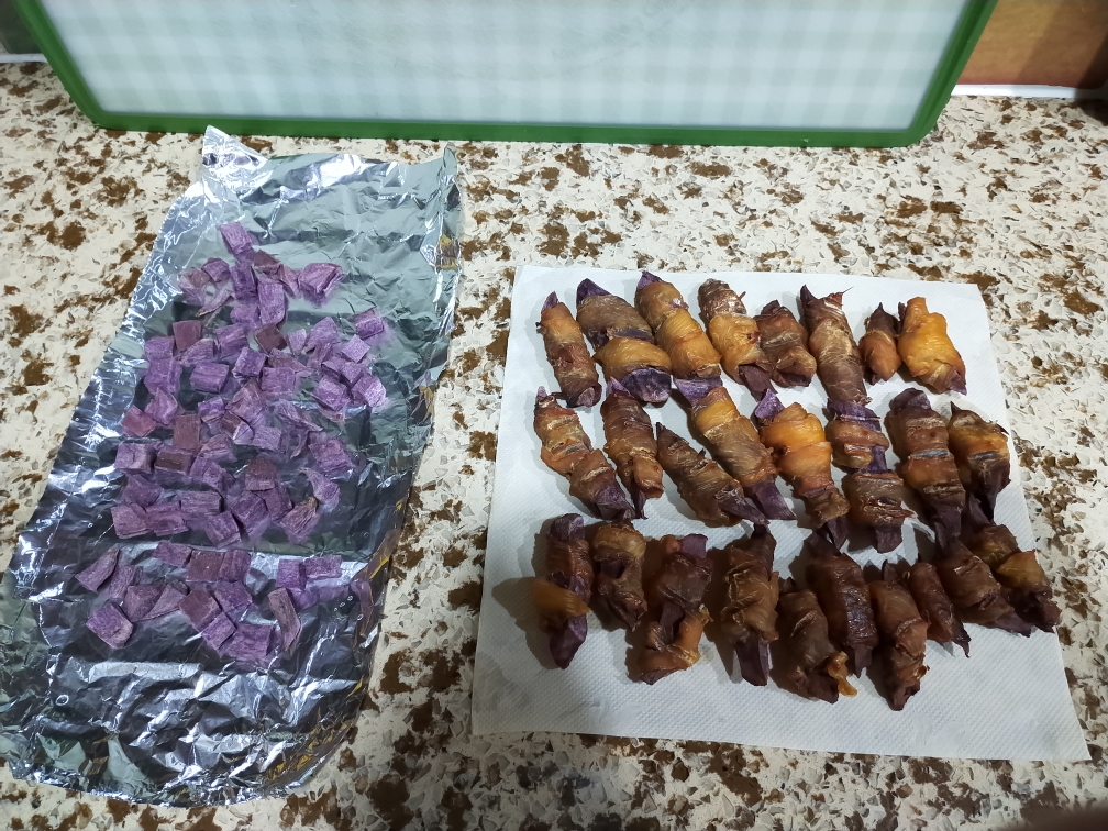狗狗零食烤箱鸡肉缠紫薯的做法 步骤4