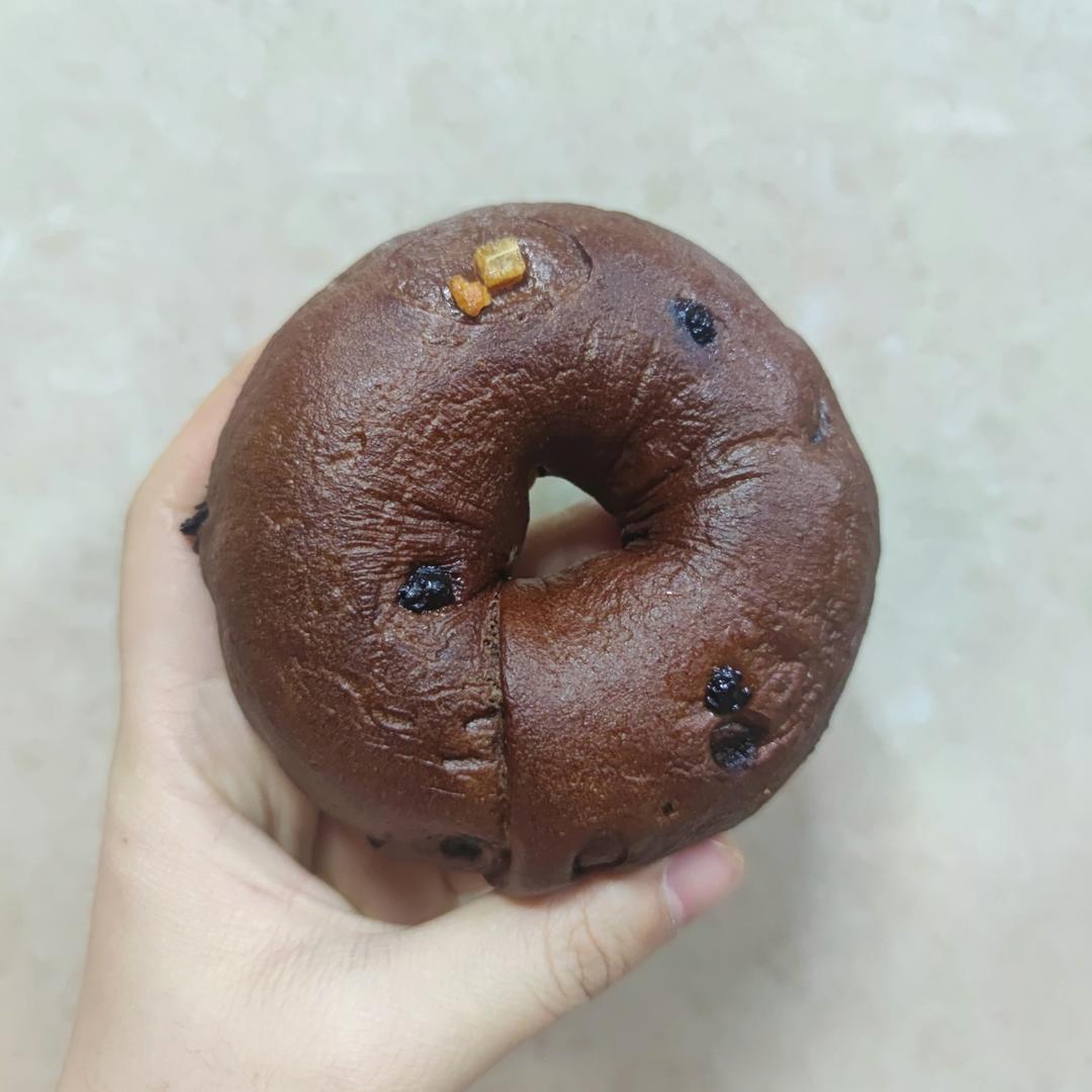 法芙娜巧克力流心/巧克力豆橙皮丁贝果