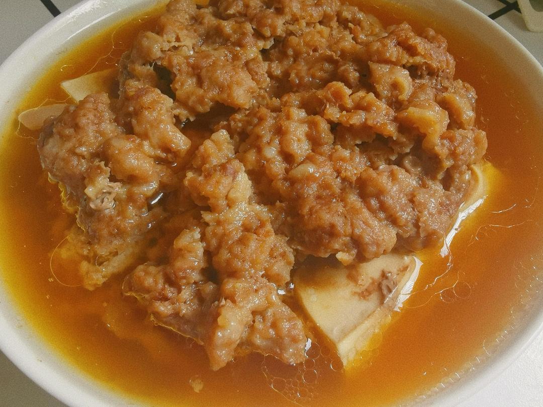 家常豆腐蒸肉饼