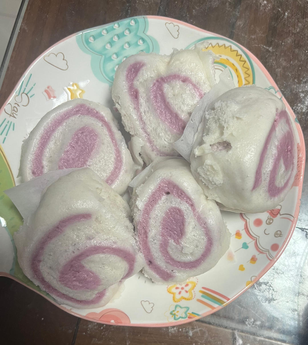 紫薯馒头卷（紫薯双色馒头）