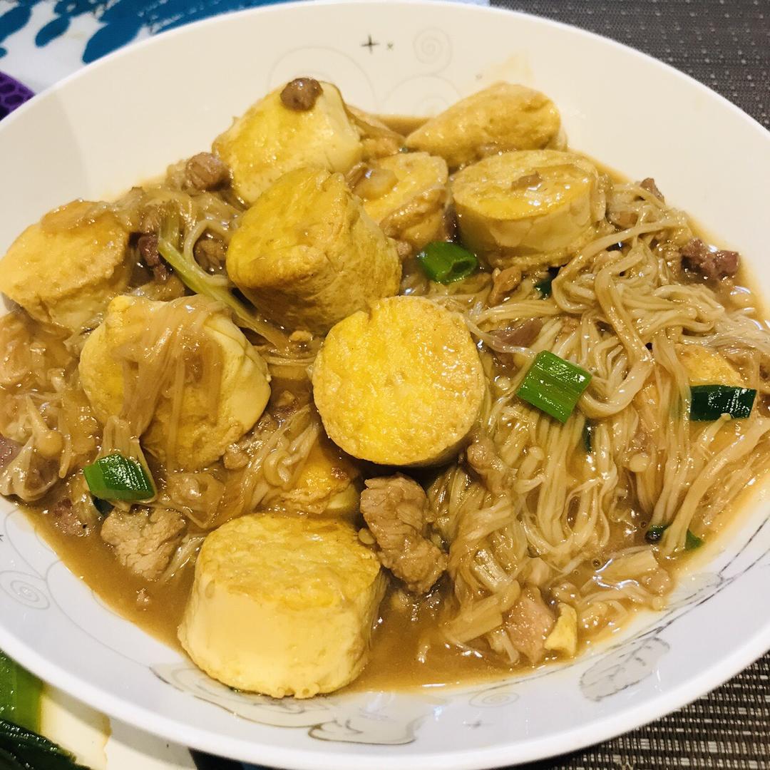 肉沫金针菇烧日本豆腐