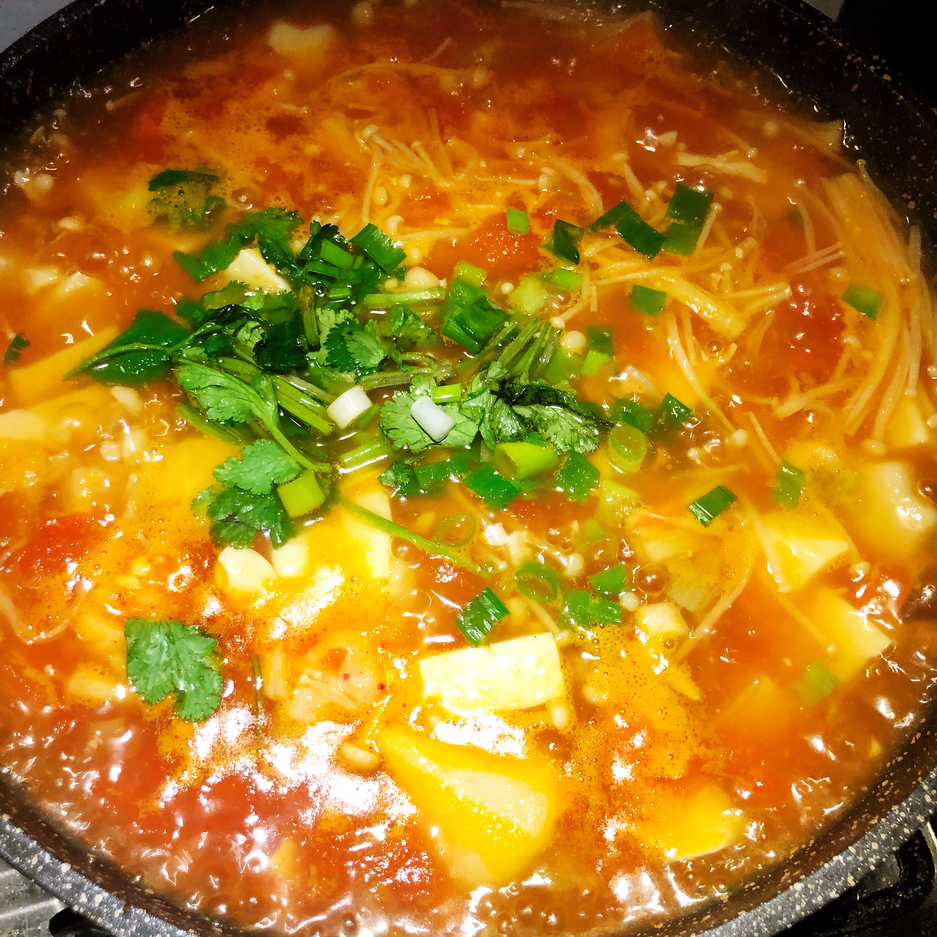 家常番茄酸汤豆腐的做法