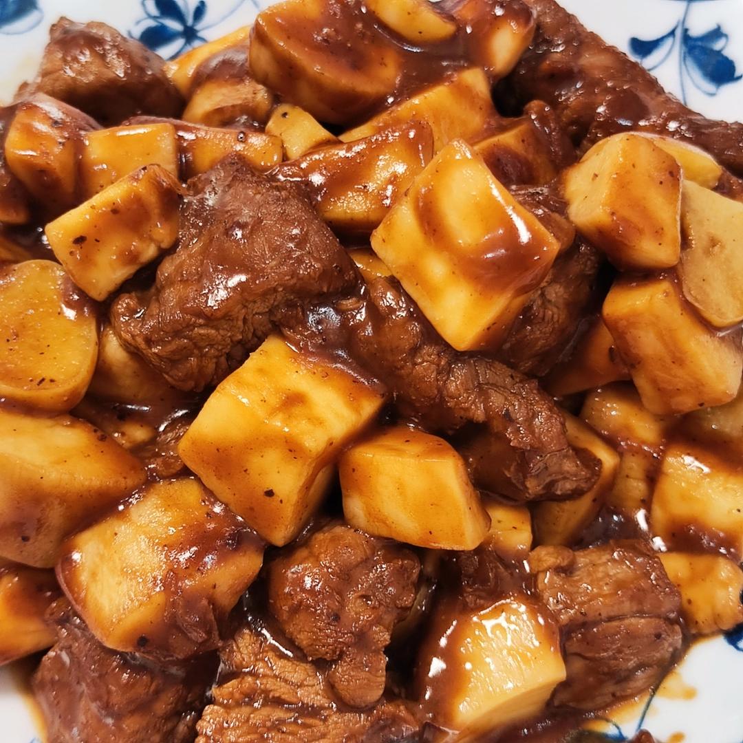 黑椒杏鲍菇牛肉粒