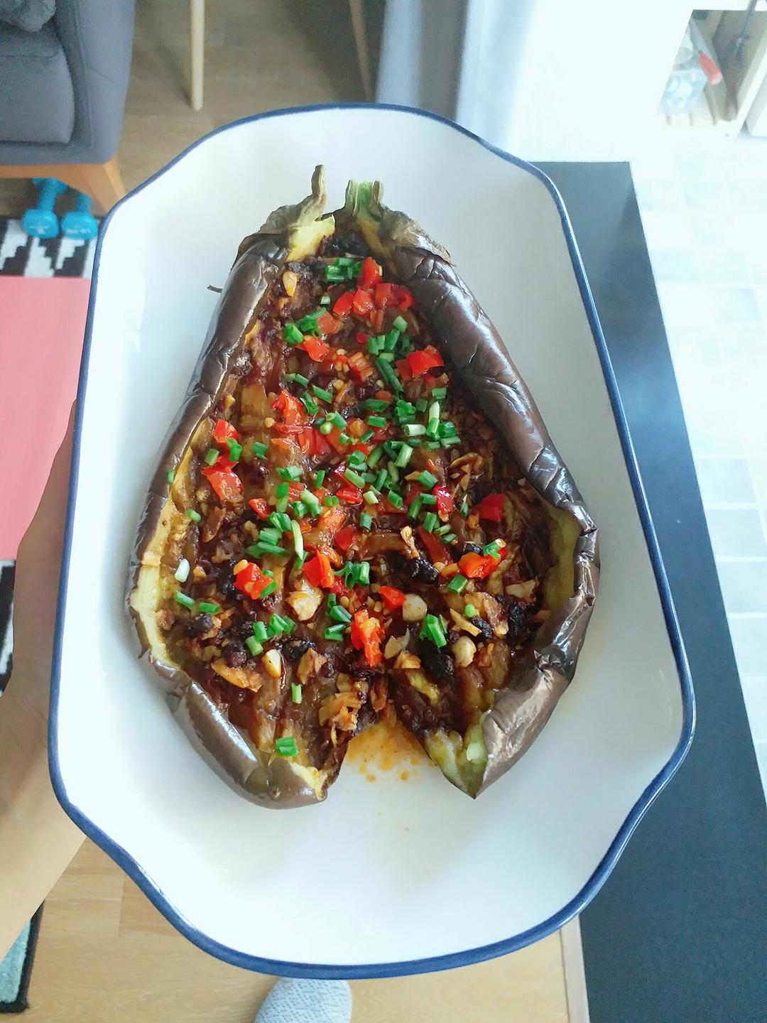 【微波炉烤茄子】