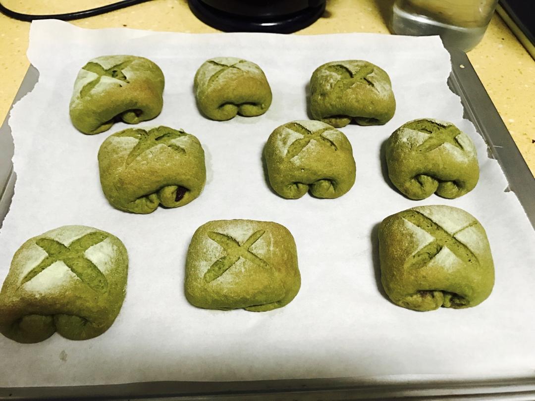 抹茶红豆牛奶卷（超好揉出手套膜的方子）