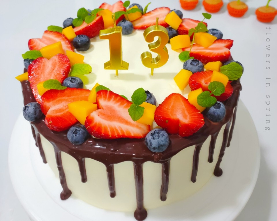 八寸淋面水果蛋糕的做法 步骤34