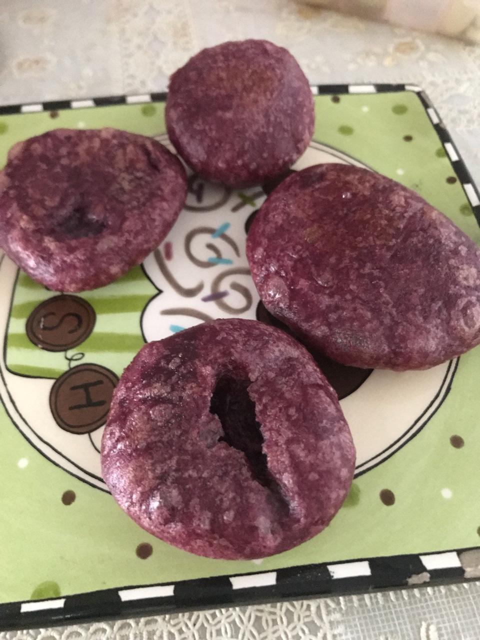 牛奶紫薯糯米饼