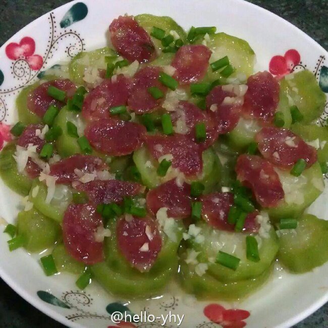 【丝瓜蒸香肠】鲜嫩美味傻瓜菜