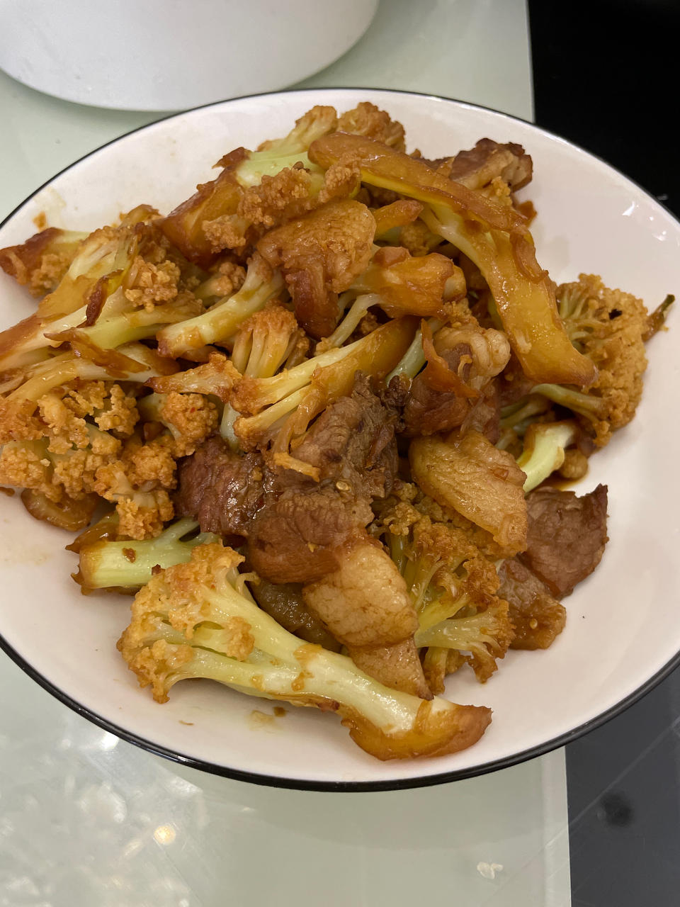 干煸菜花（花菜炒肉）