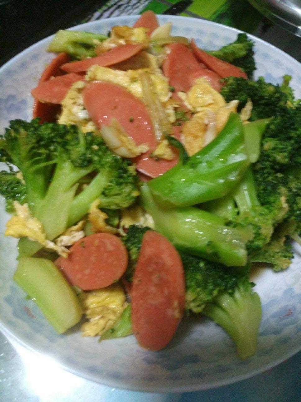 清炒西兰花火腿