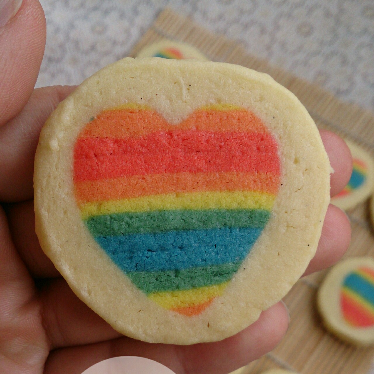 绝对惊呆所有人的彩虹心曲奇（26张超详细图步骤绝对良心）