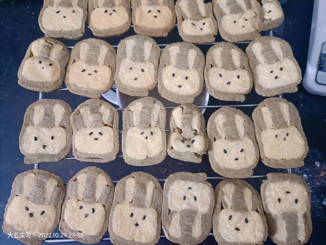 抹茶兔兔曲奇（比熊猫简单！超详细实物图+超良心手绘图）