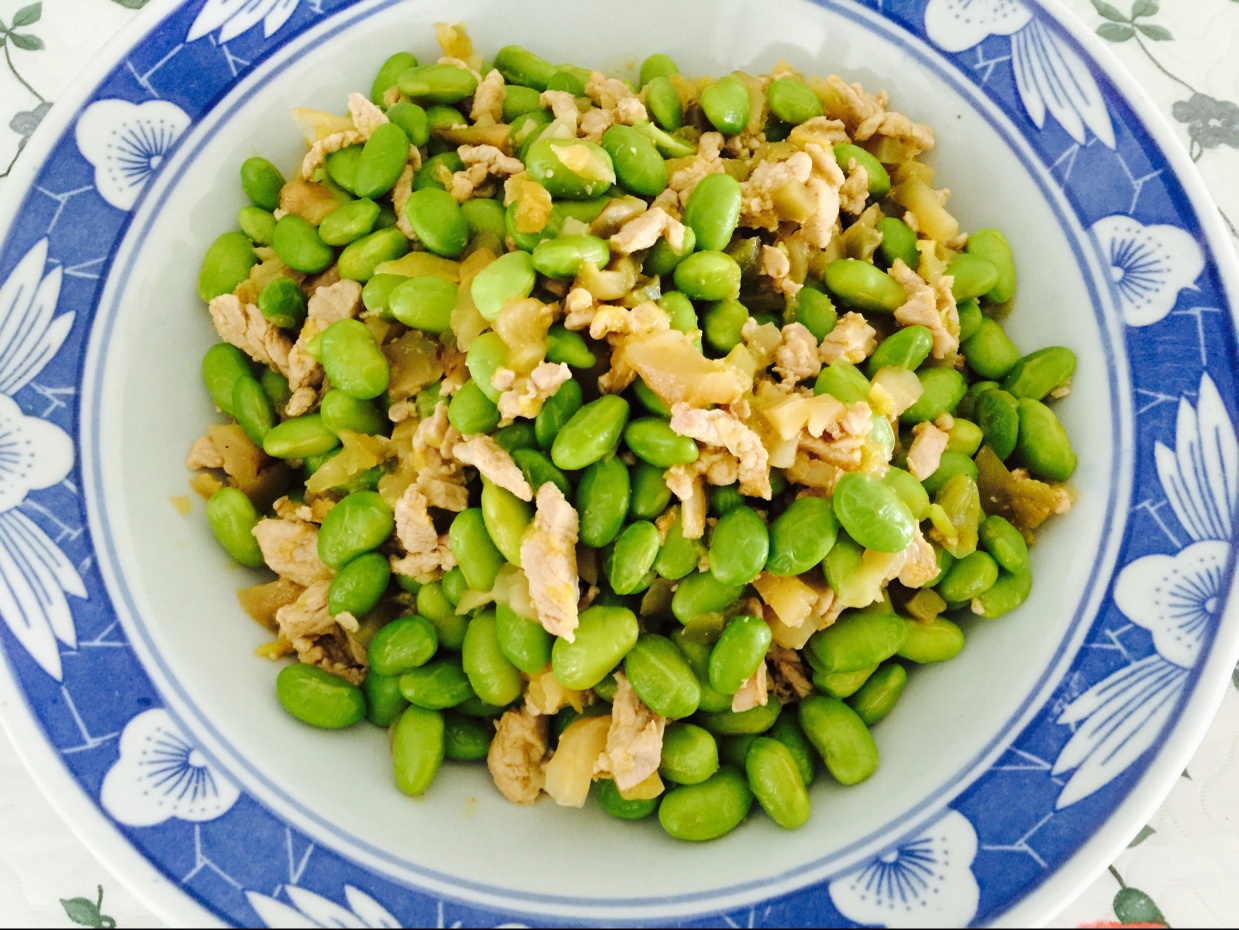 毛豆炒肉丁